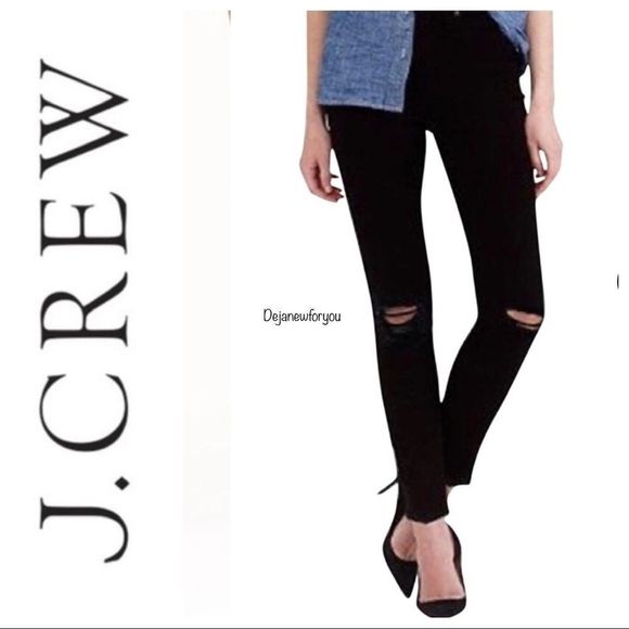 J. Crew Denim - J. CREW DISTRESSED BLACK TOOTHPICK SKINNY JEANS SIZE 29